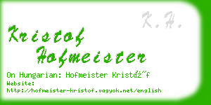 kristof hofmeister business card